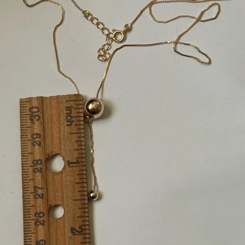 925 Silver bead balls chain necklace 18k yellow gold plated trendy trending